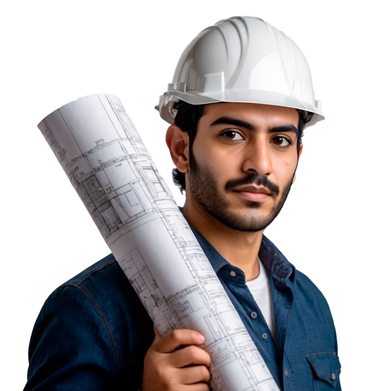 arquitecto en construcción de obra